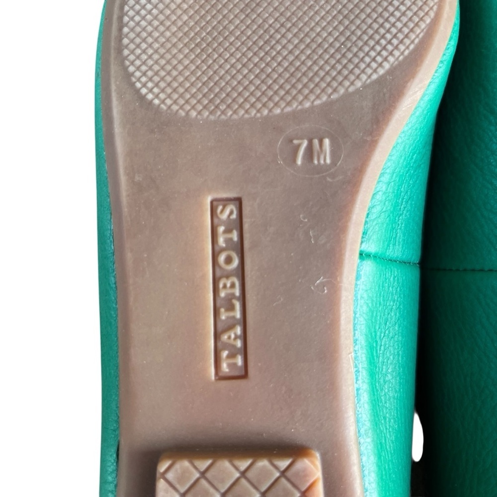 New Talbots Green Leather Francesca Pointed-Toe Slip On Driving Loafers 7 - Picture 10 of 10